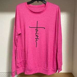 Large pink Faith long sleeve